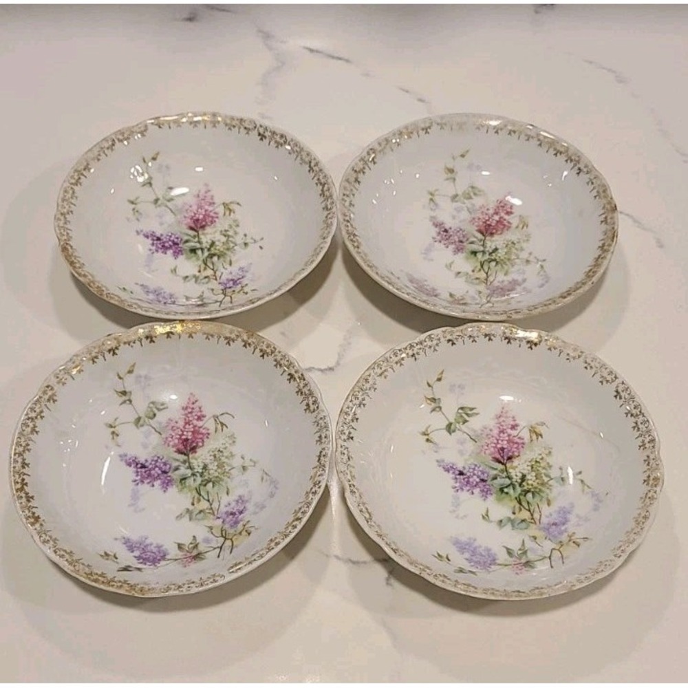 Carl Tielsch (C.T.) Altwasser porcelain dessert bowl Set Of‎ 4